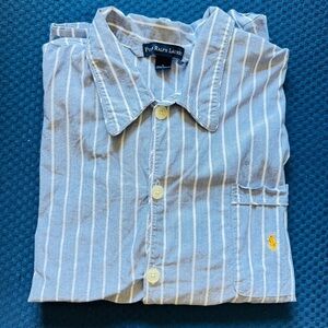 Polo by Ralph Lauren Blue Striped Men's Long Sleeve Pajama Top Size L